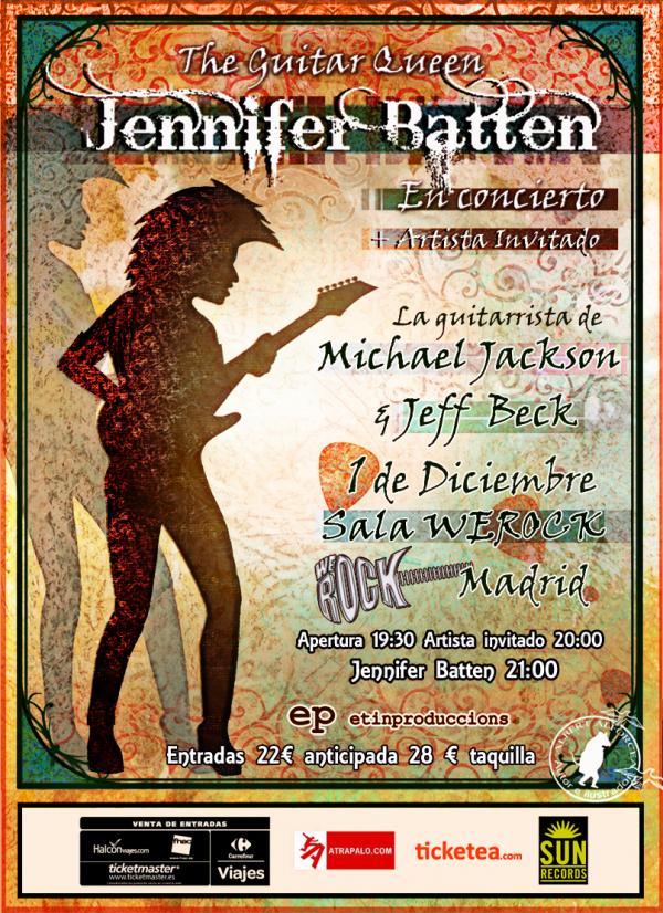 Cartell per el concert de Jennifer Batten (Guitarrista de Michael Jackson)