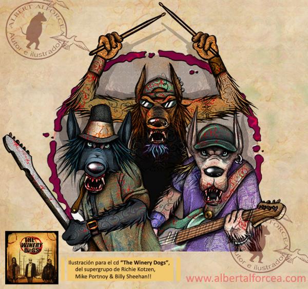 Visita la pagina de facebook de "The Winery Dogs illustrations"